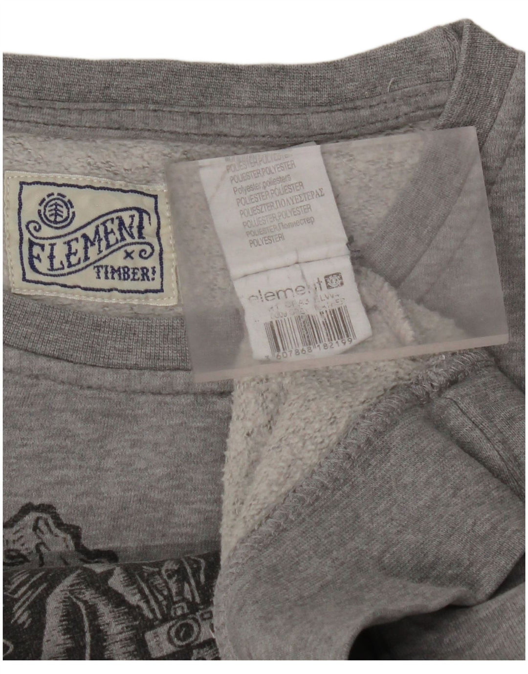 ELEMENT Sudadera Gráfica para Hombre Jersey Grande Gris Algodón