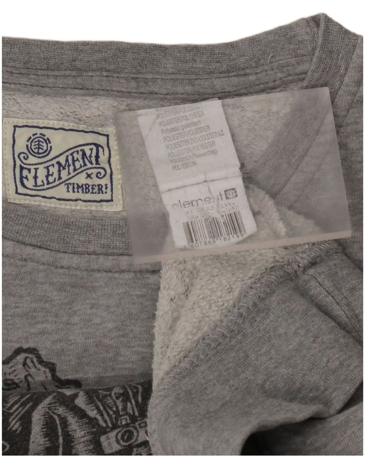 ELEMENT Sudadera Gráfica para Hombre Jersey Grande Gris Algodón