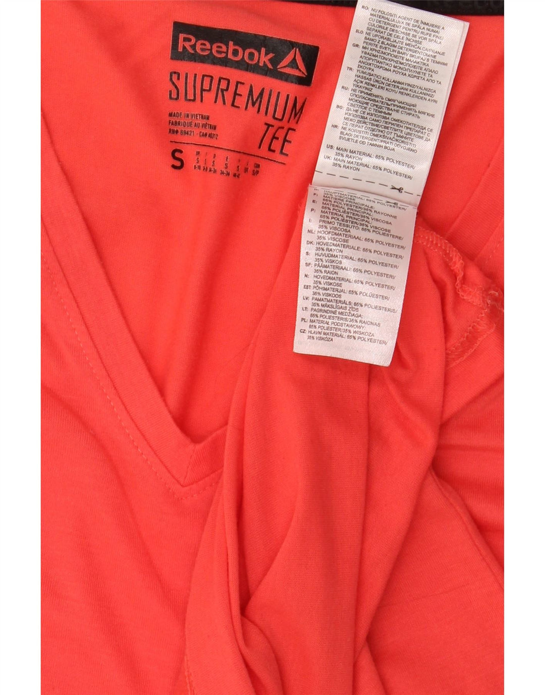 Reebok Camiseta Mujer Top UK 8/10 Small Rojo Poliéster