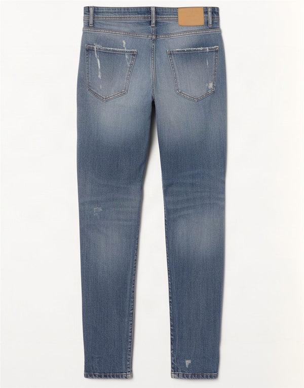 Zara Jeans ajustados desgastados para hombre EU 40 Medium W31 L30 Algodón azul