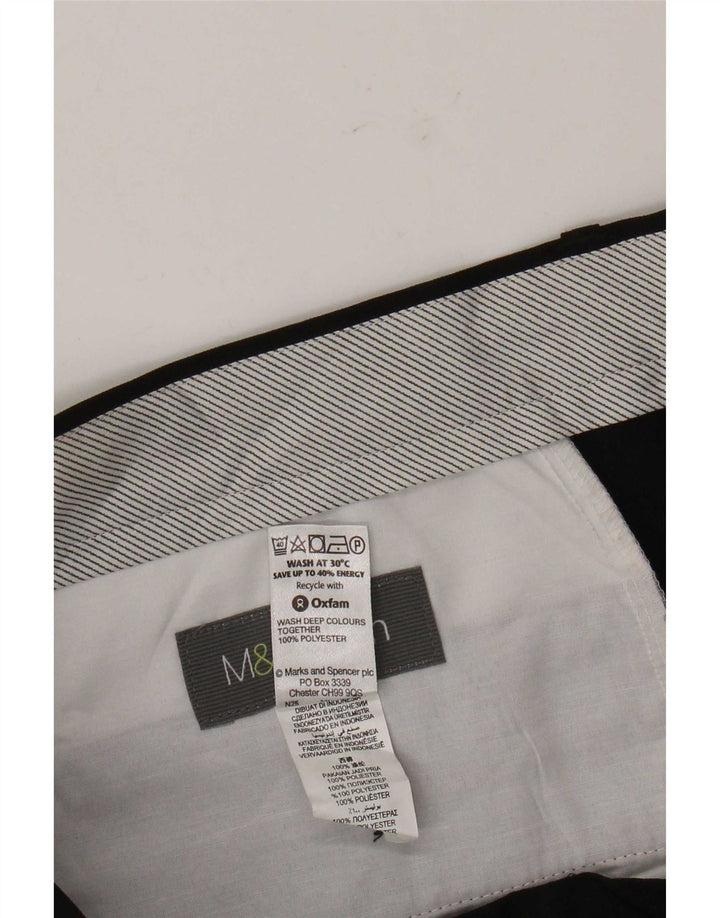 Marks & Spencer Pantalón de traje con pinzas para hombre W36 L31 Poliéster negro