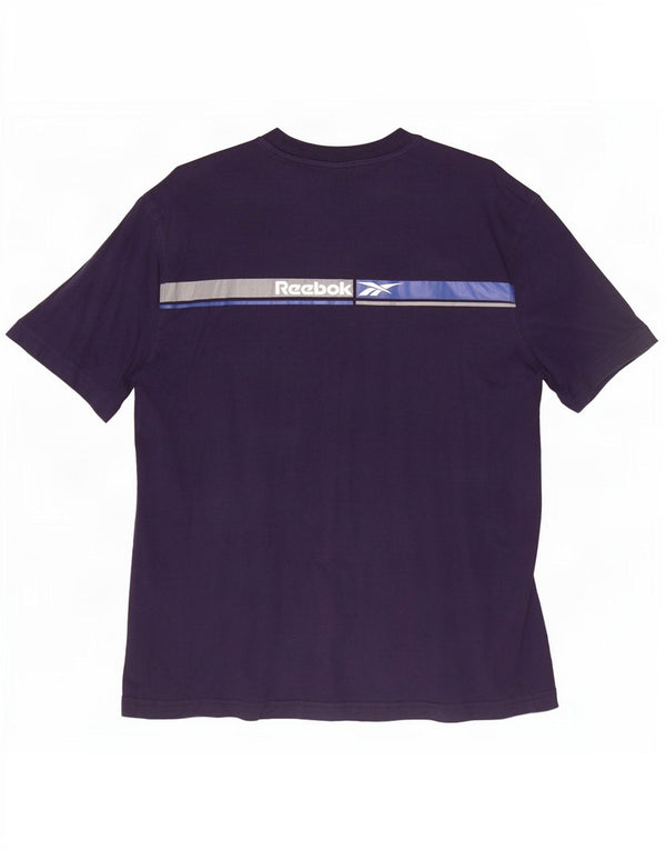 Reebok - Camiseta gráfica para hombre, talla grande, algodón azul marino