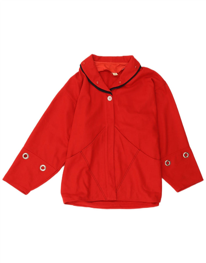 Chaqueta bomber vintage para mujer IT 44 Lana roja mediana