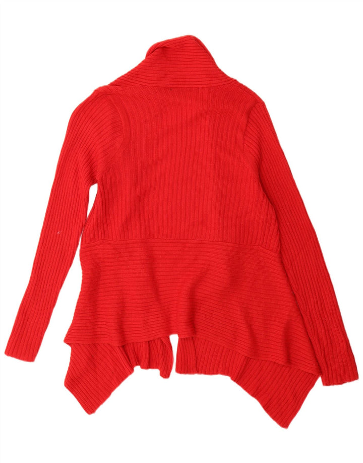 Zara Mujer Cárdigan Suéter Reino Unido 12 Medio Rojo Acrílico