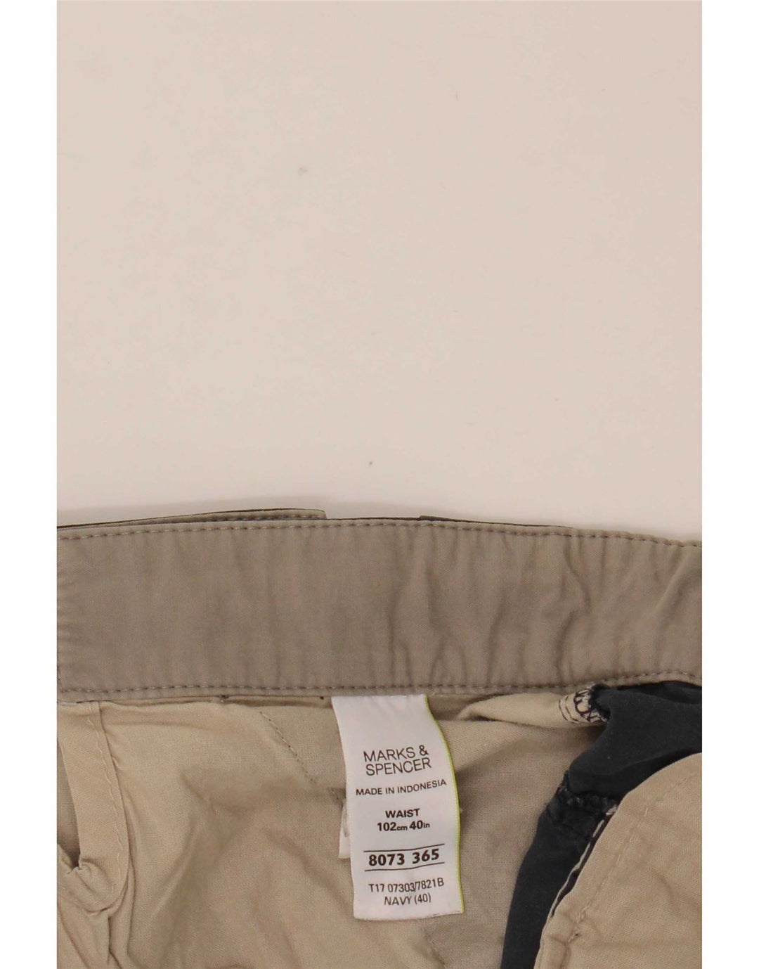 Marks & Spencer Pantalones cortos tipo cargo para hombre W40 XL Azul marino