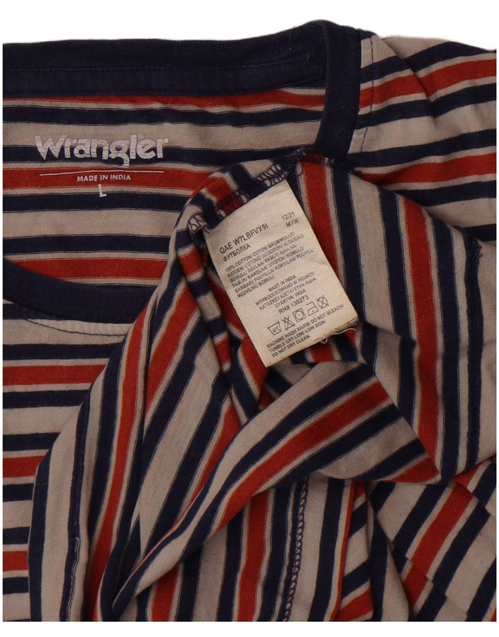 Wrangler Camiseta De Hombre Top Grande De Algodón A Rayas Multicolor