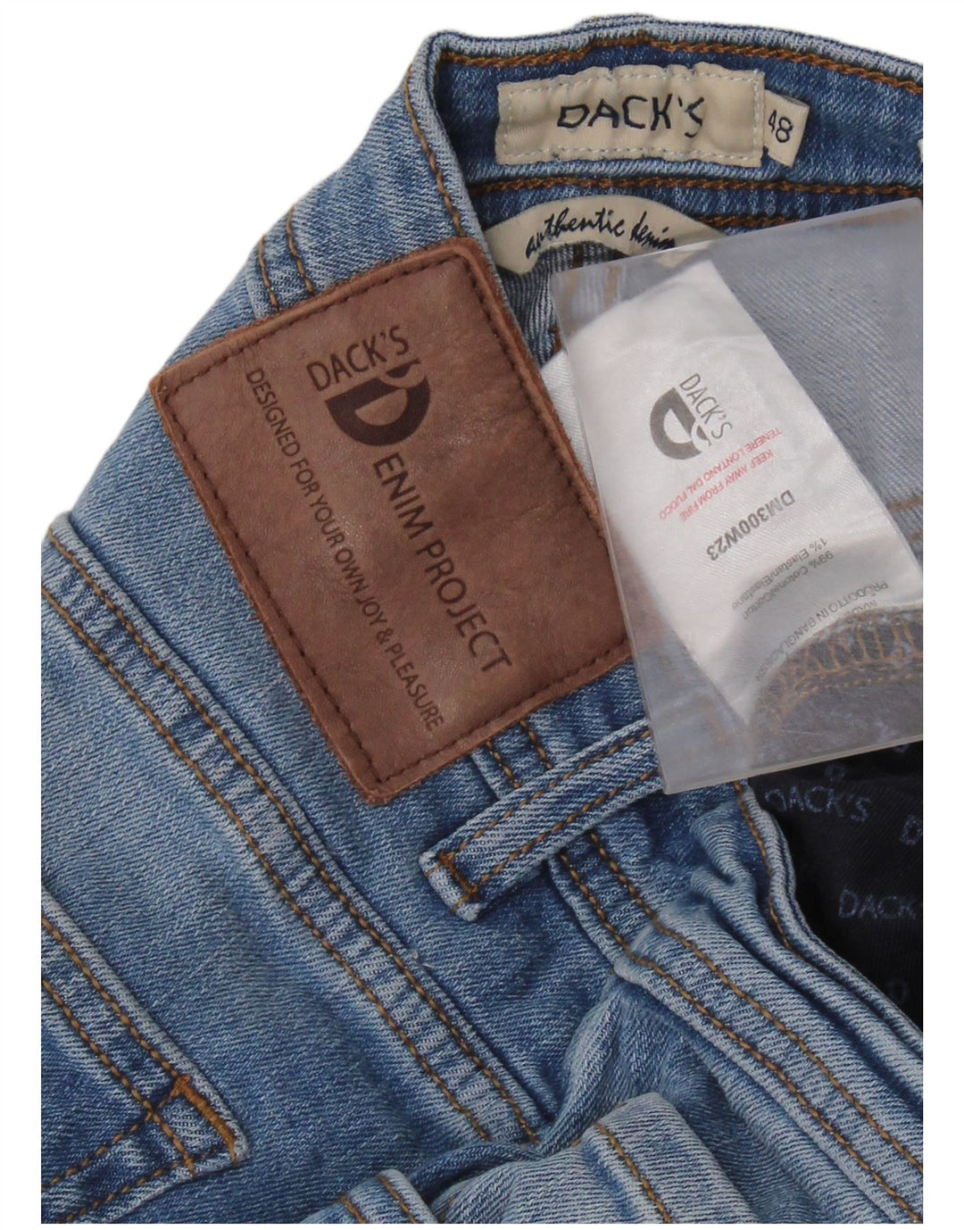 DACK'S Jeans ajustados para hombre IT 48 Medium W32 L31 Algodón azul