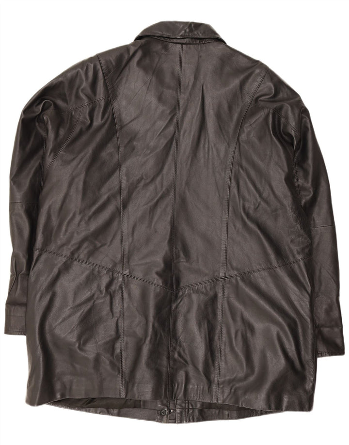 Gapelle Abrigo de cuero extragrande para mujer UK 40 XL Negro