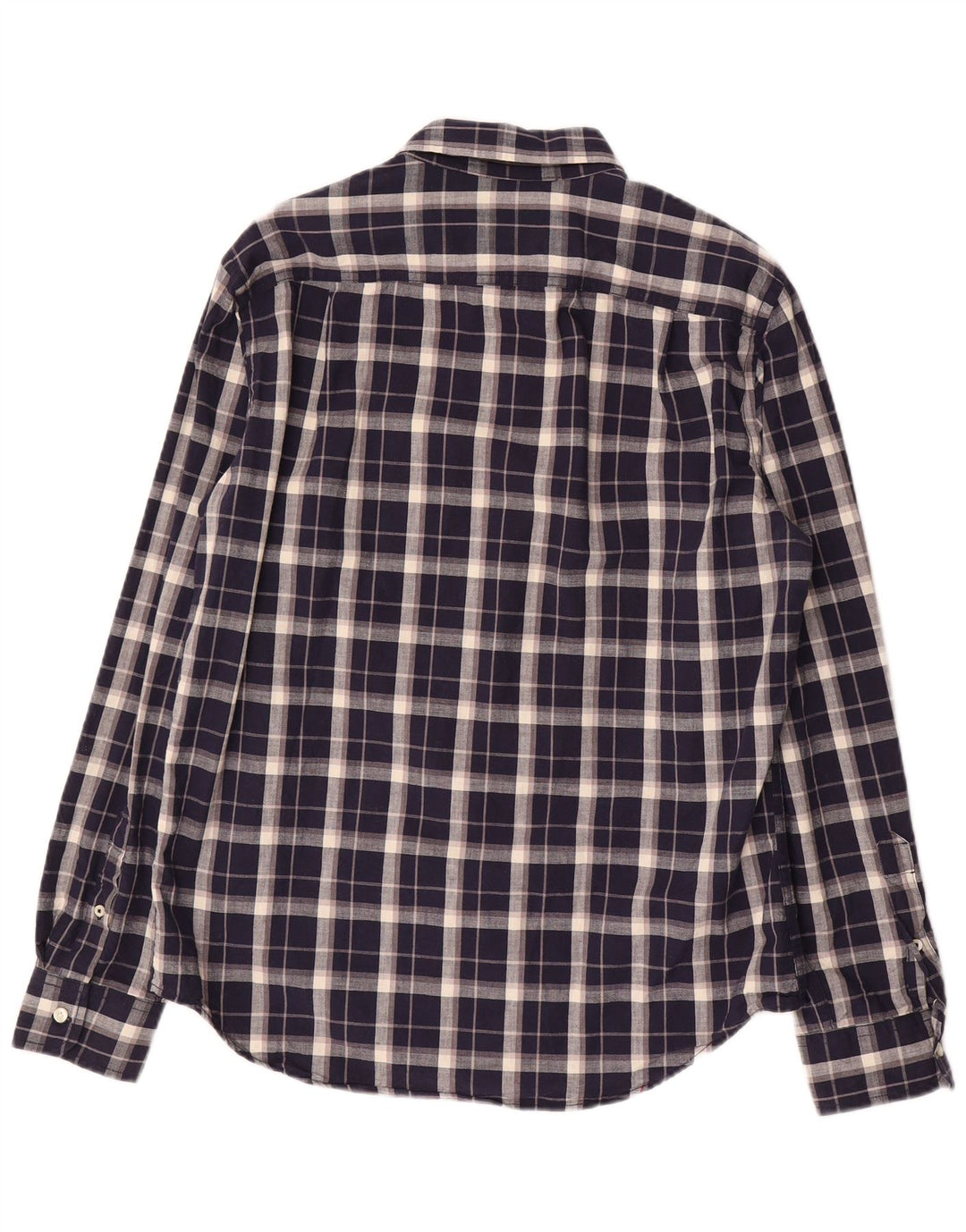 Camisa American Eagle Para Hombre Algodón A Cuadros Azul Marino Mediano