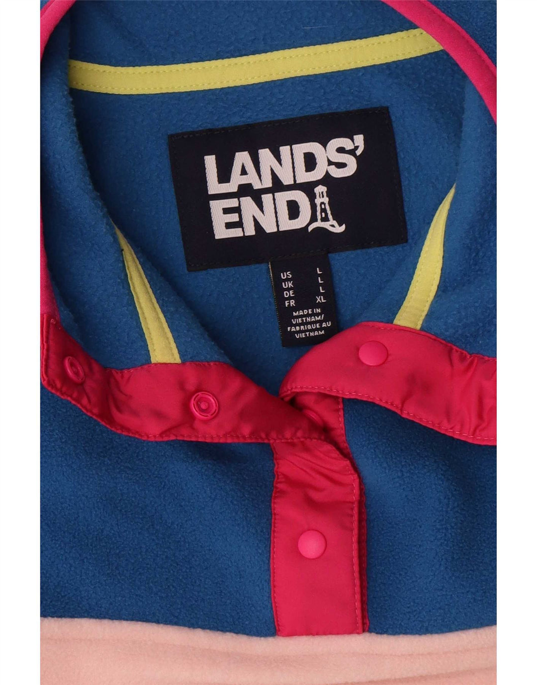 Lands End - Jersey de forro polar extragrande para mujer, talla 40, talla grande, multicolor, a rayas