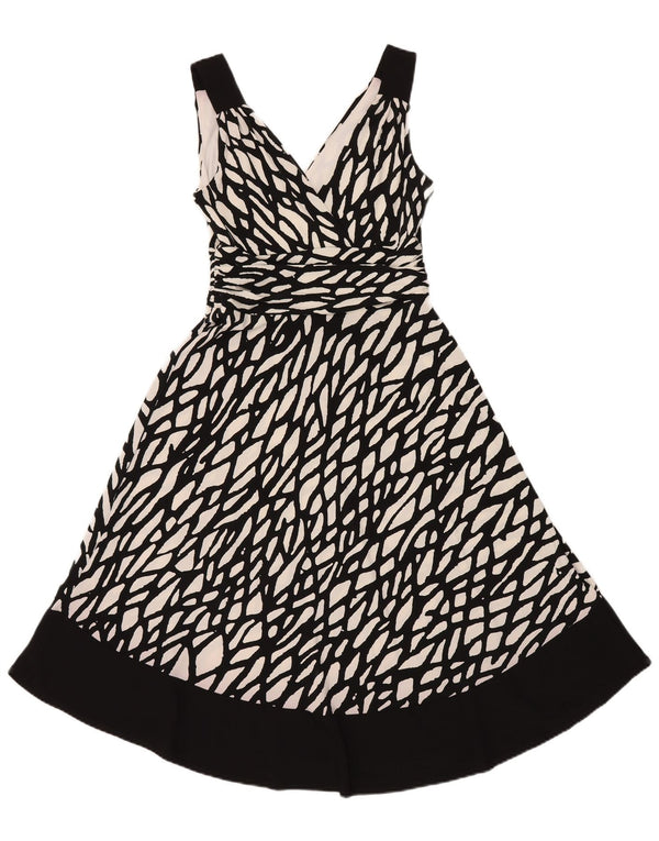 Principios Vestido acampanado con patrón abstracto para mujer UK 42 Mediano Negro