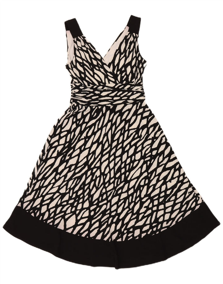 Principios Vestido acampanado con patrón abstracto para mujer UK 42 Mediano Negro