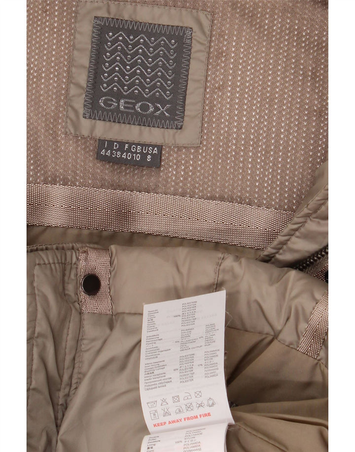 Geox Mujer Respira Chaqueta Acolchada Extragrande UK 10 Small Beige Poliéster
