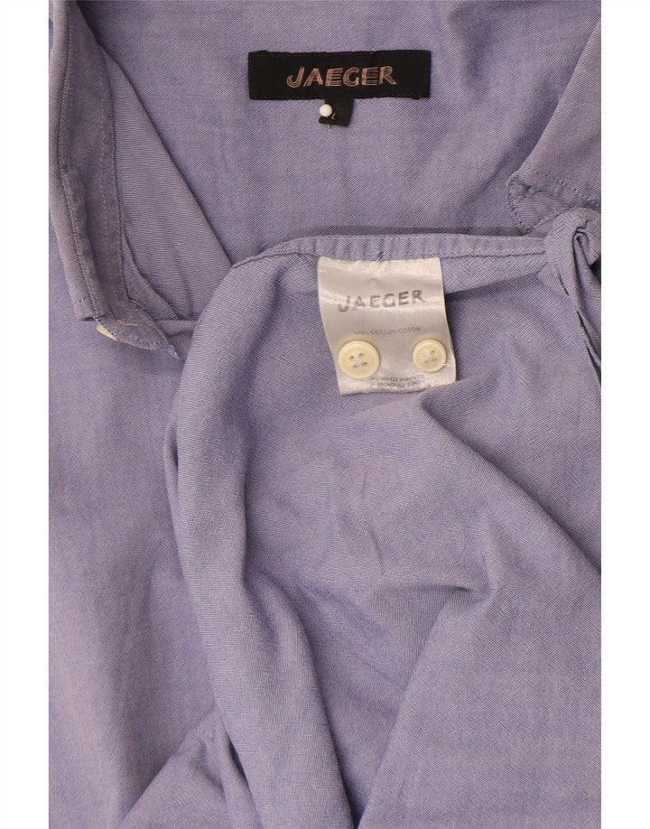 Camisa Jaeger Hombre Grande Azul Algodón