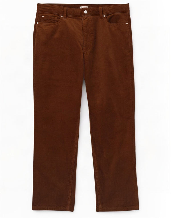 Marks & Spencer Pantalones de pana de cintura alta para mujer UK 46 Large W34 L27 Bro