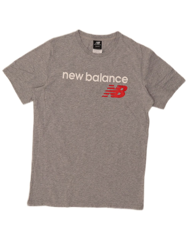 New Balance Hombre Camiseta gráfica Top Algodón moteado gris medio