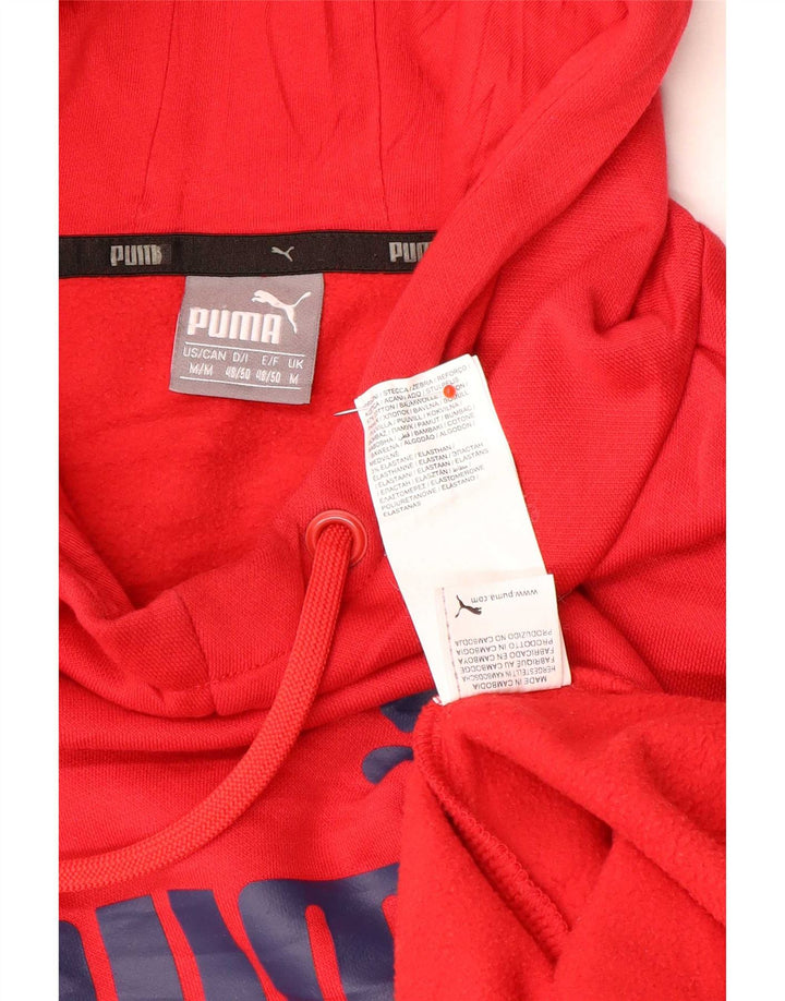 Puma Hombre Sudadera Con Capucha Gráfica Jersey De Algodón Rojo Medio