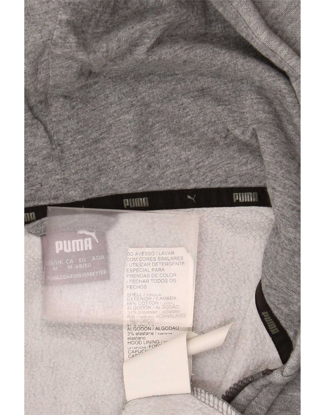 Puma Sudadera con capucha y cremallera para hombre de algodón gris medio