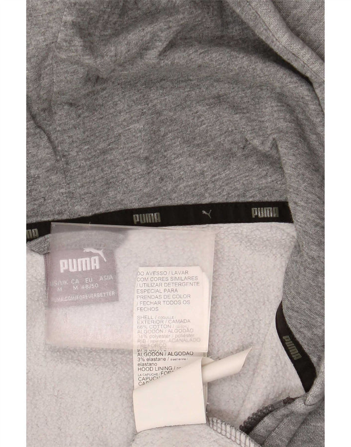 Puma Sudadera con capucha y cremallera para hombre de algodón gris medio