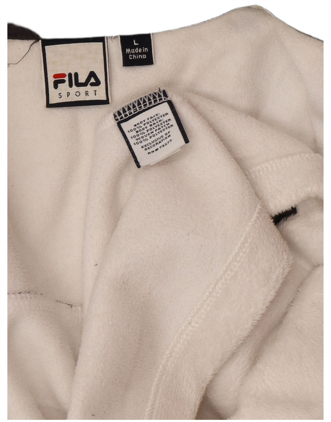 Fila Chaqueta polar para mujer UK 46 Grande Poliéster con bloques de color blanco