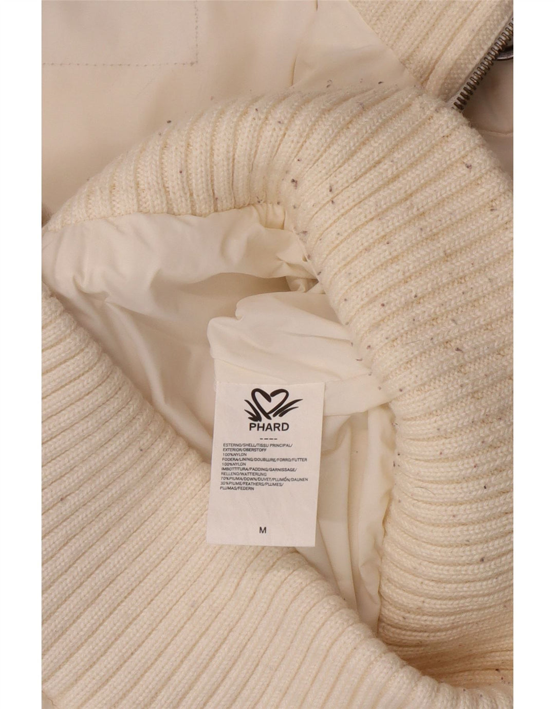 Chaqueta acolchada con capucha para mujer Phard UK 44 Medium White Nylon