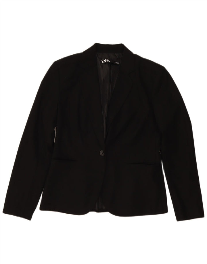 Zara Mujer Chaqueta Blazer De 1 Botón EU 40 Mediano Negro