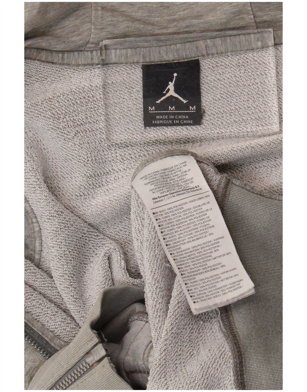 Jordan - Sudadera con capucha y cremallera para hombre, poliéster, color gris medio