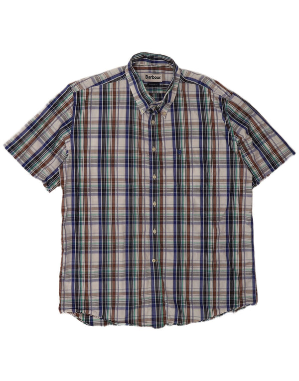 Camisa Barbour Hombre Manga Corta Regular Fit XL Cuadros Multicolor