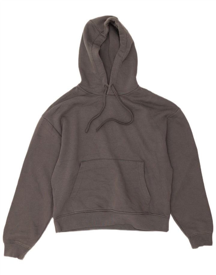 Zara Hombre Sudadera Con Capucha Jersey Gris Medio Algodón