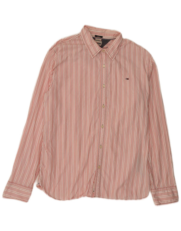 Camisa Tommy Hilfiger Hombre Slim Fit XL Algodón A Rayas Rosa