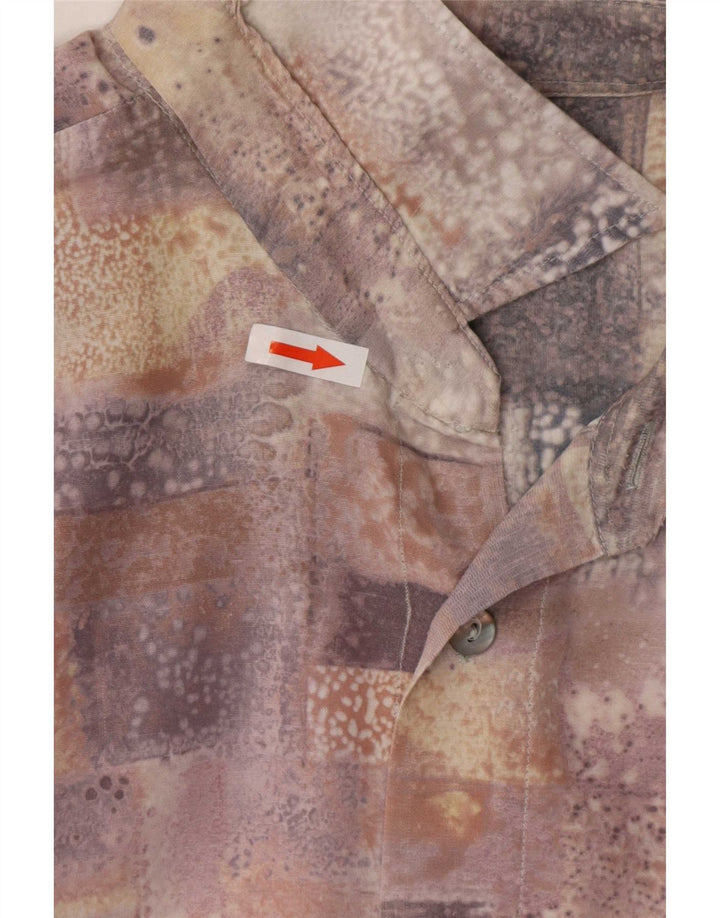 Camisa vintage con estampado abstracto para hombre Talla 48 3XL Multicolor