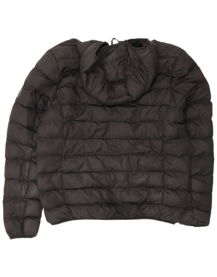 French Connection Chaqueta acolchada con capucha para hombre UK 40 Large Negro