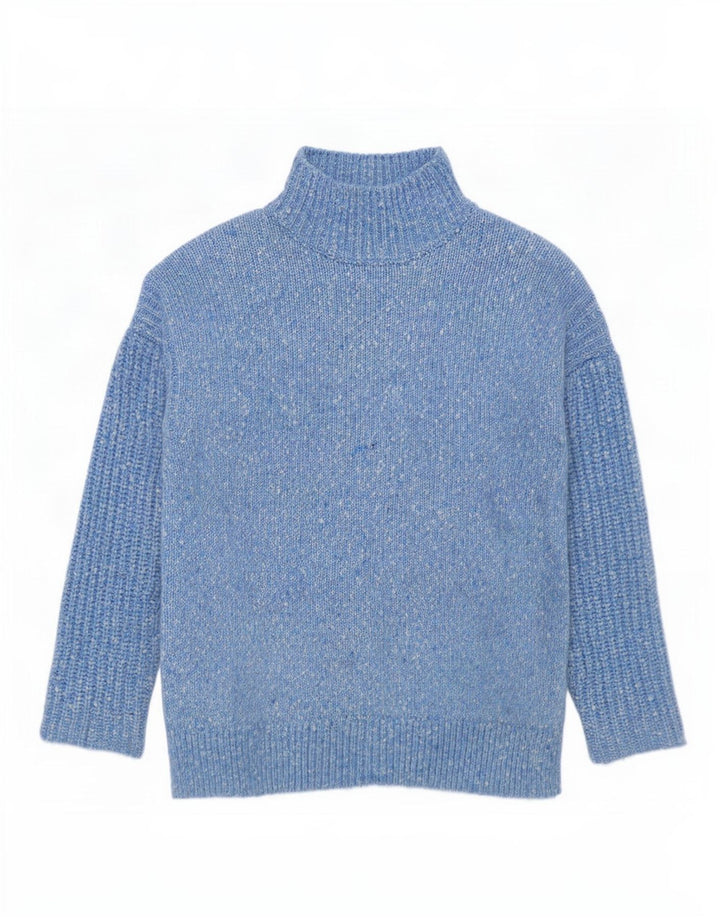 Marks & Spencer Jersey con Cuello Alto para Mujer UK 44 Medio Azul Moteado