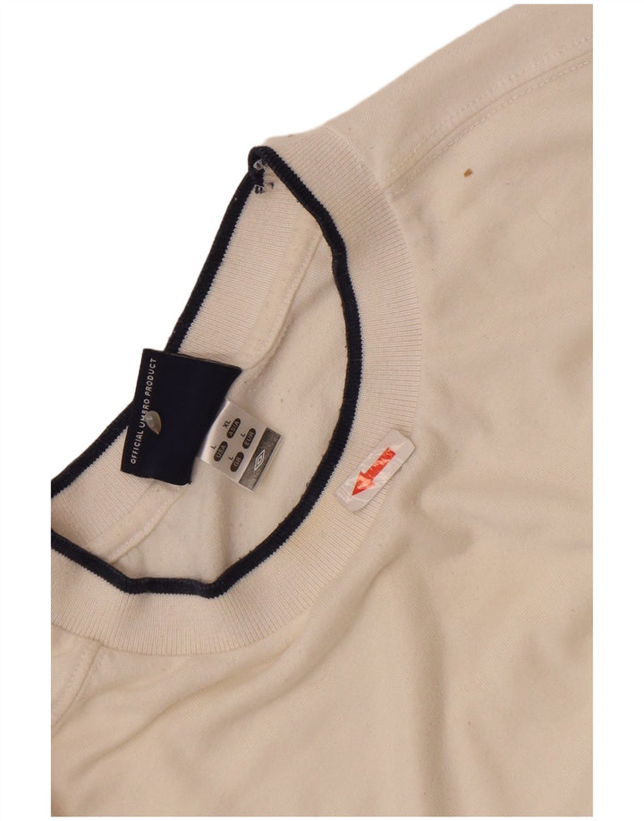 Umbro Camiseta gráfica para hombre Top grande de poliéster blanco roto