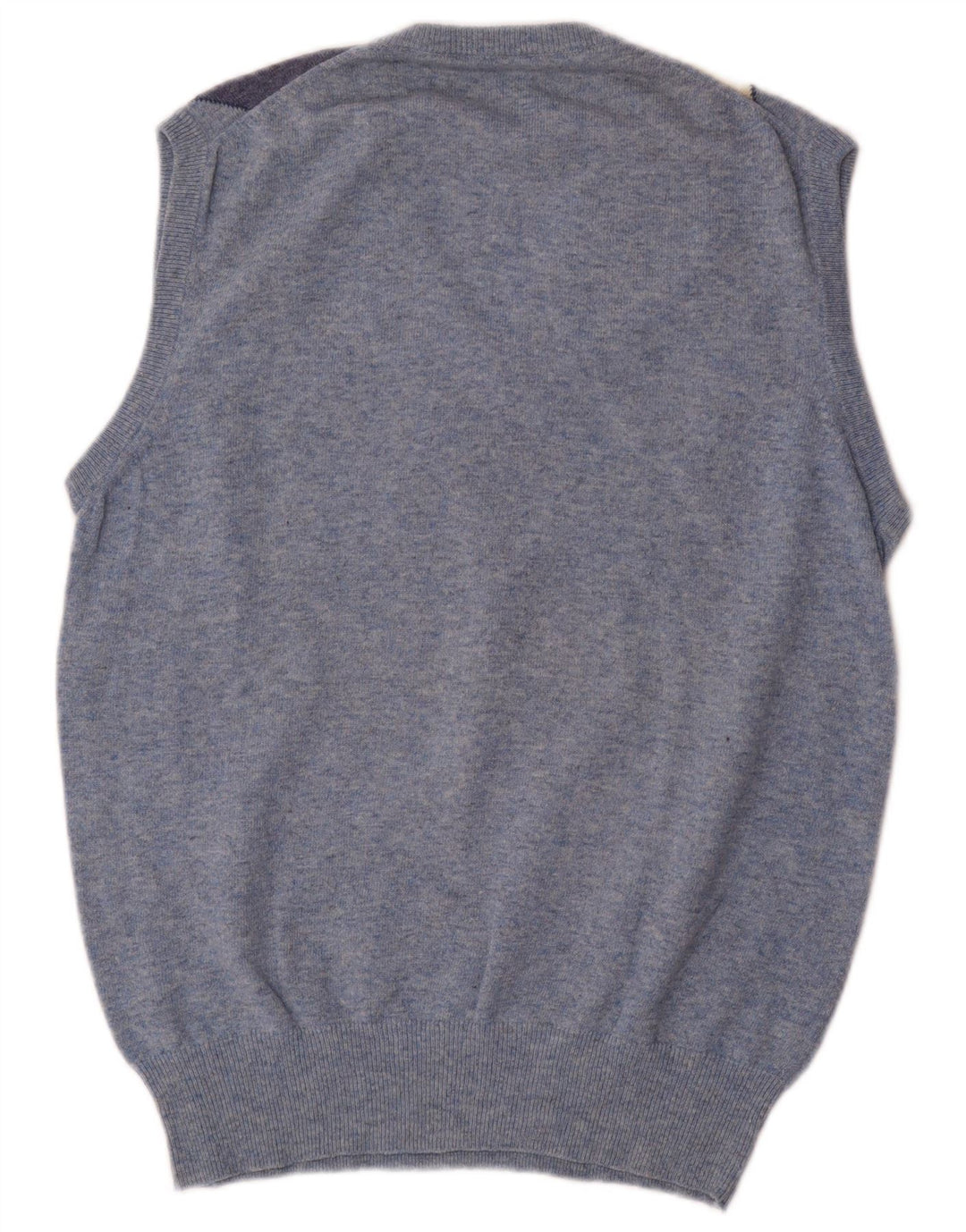 Vintage hombres chaleco tanque top medio azul geométrico