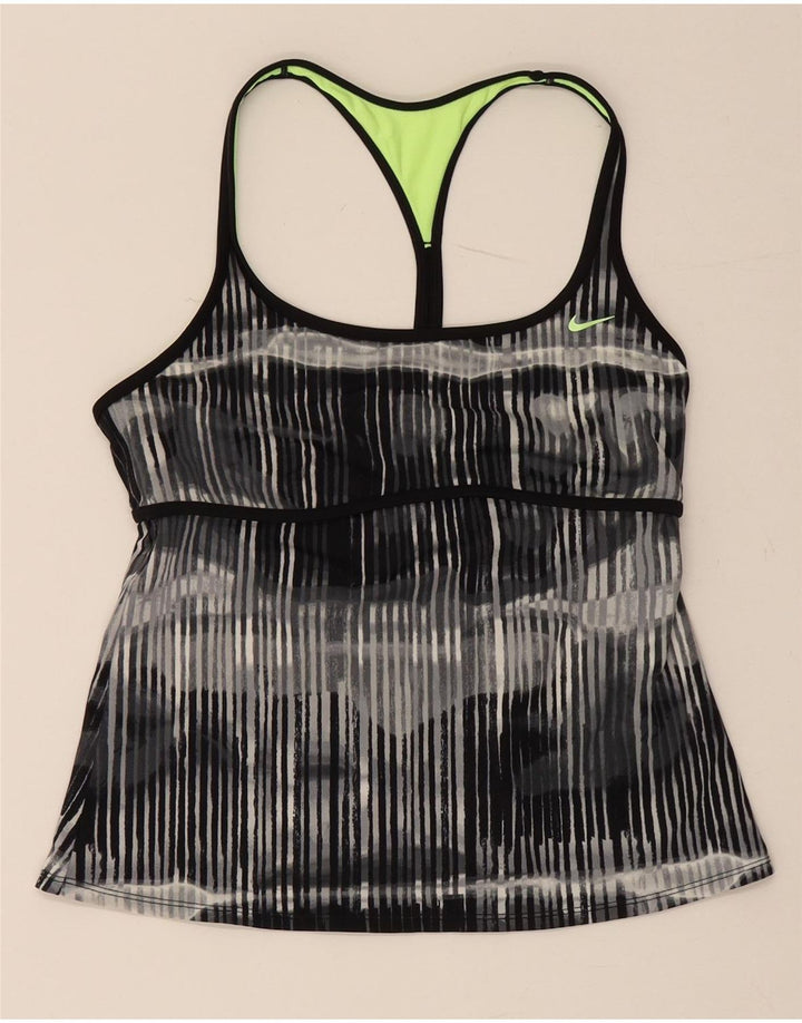 Nike - Camiseta sin mangas para mujer, talla 40, talla grande, color negro, poliamida a rayas