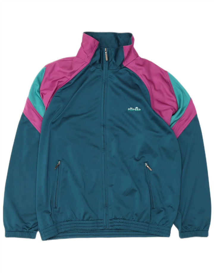 Ellesse Hombre Chándal Top Chaqueta Grande Azul Colorblock Poliéster
