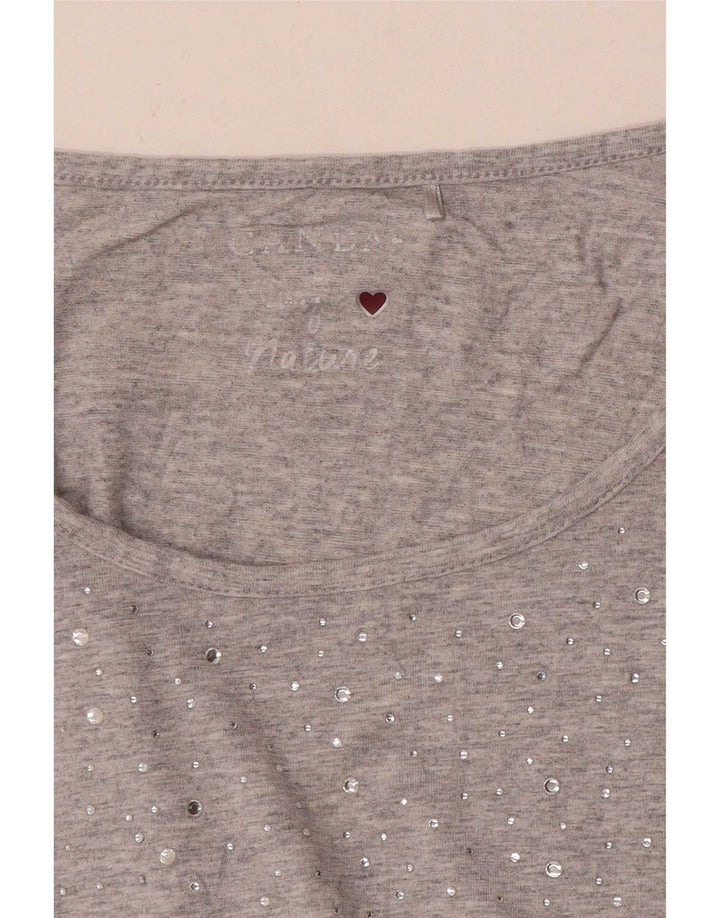 Canda Top para mujer manga 3/4 UK 10 Small Grey Moteado