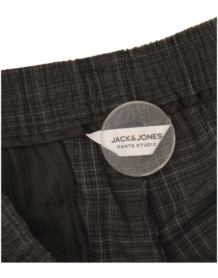 Jack & Jones Hombre Pantalones Chinos Slim De Poliéster A Cuadros Grises Grandes