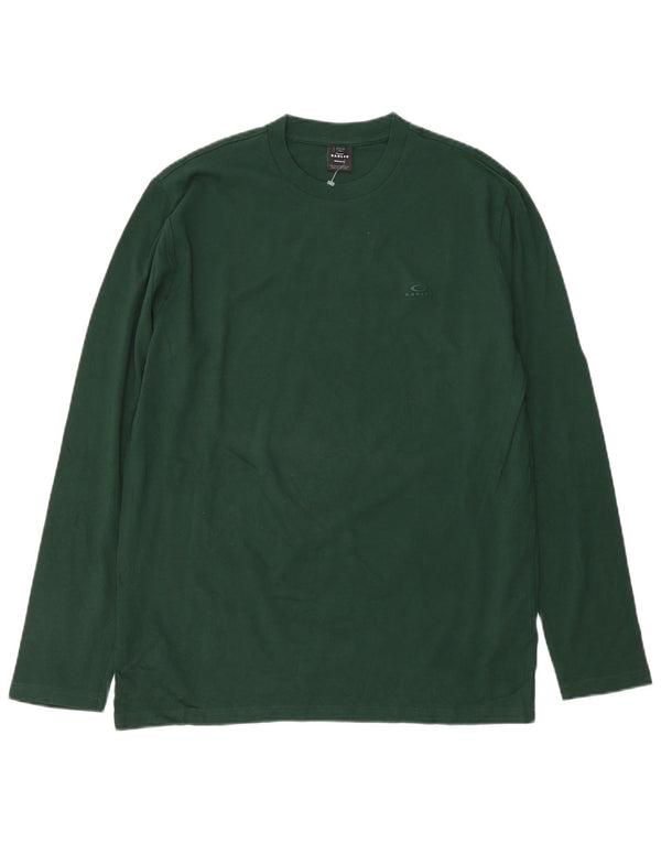 OAKLEY Mens Regular Fit Top Long Sleeve Medium Green Cotton