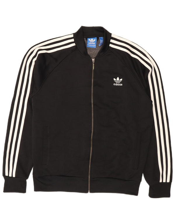Adidas - Chaqueta de chándal para hombre, talla grande, poliéster negro