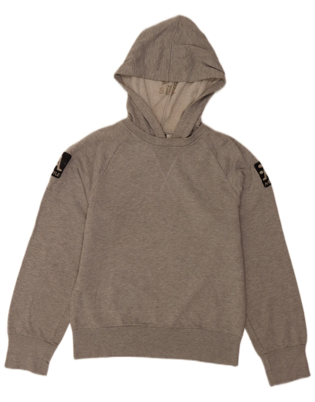 Jersey con capucha y estampado gráfico para hombre A-Style de algodón moteado en gris medio