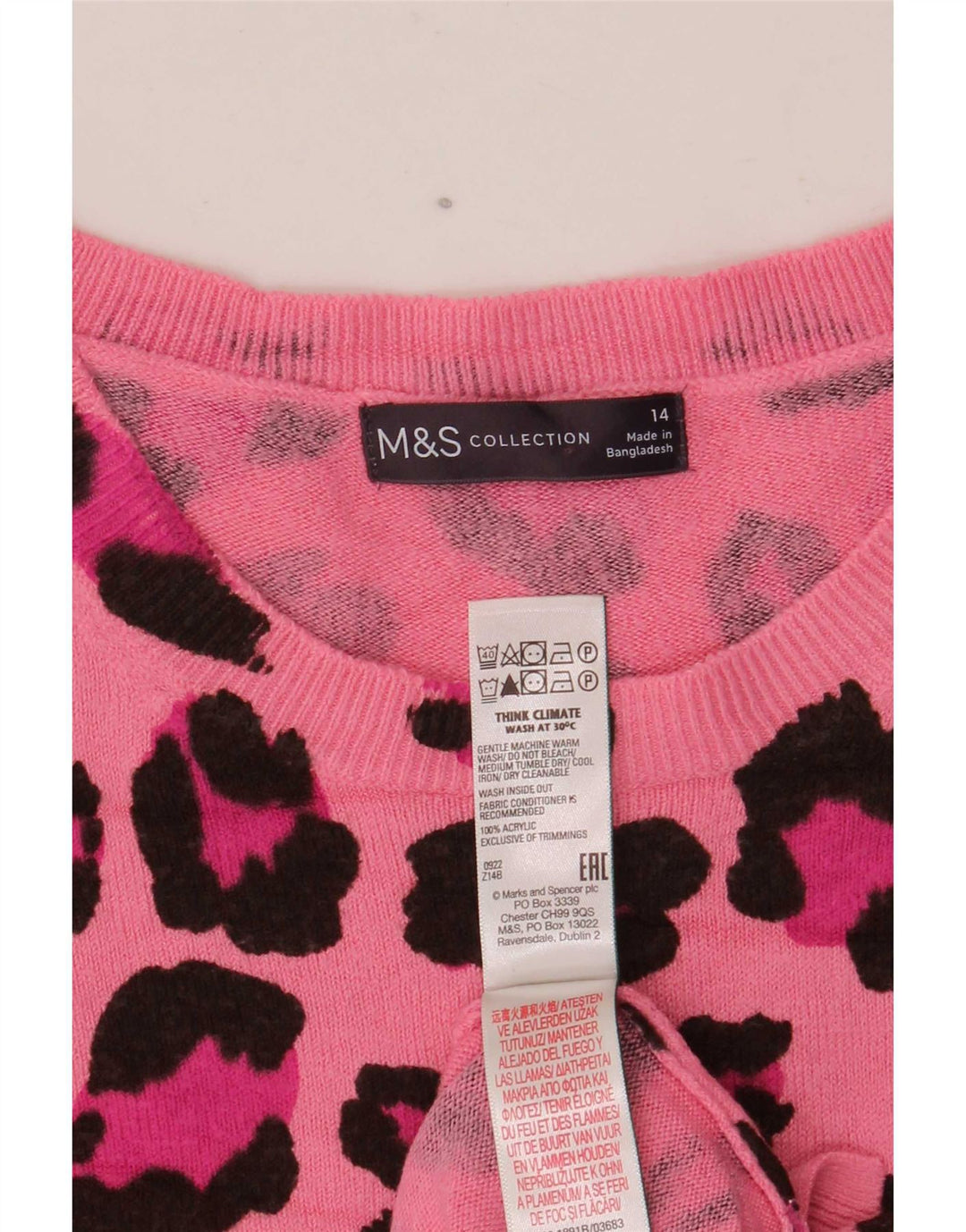 Marks & Spencer - Jersey de cuello redondo para mujer, talla 40, color rosa medio