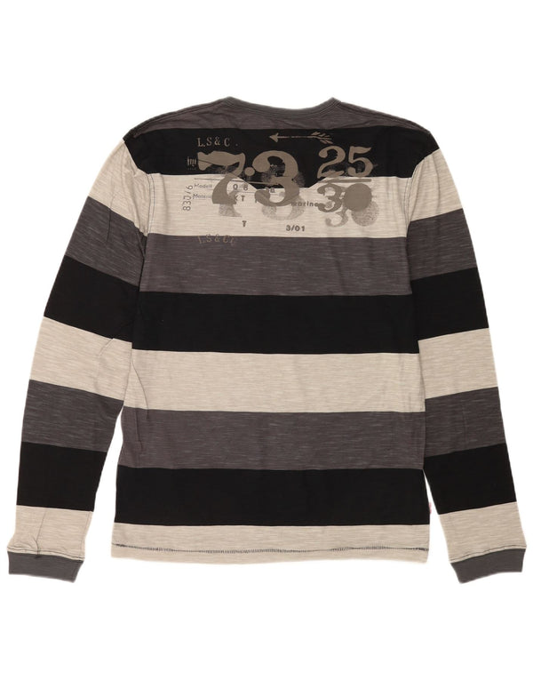 Levi's Top gráfico de manga larga de algodón a rayas multicolor grande para hombre