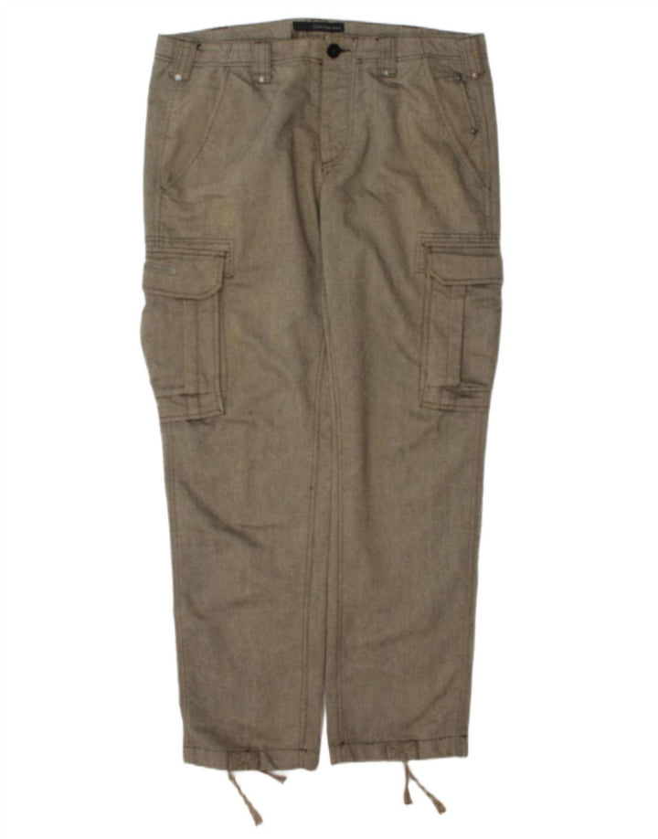 Pantalones cargo rectos Calvin Klein para hombre W36 L34 gris en espiga