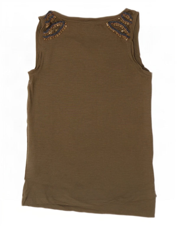 Massimo Dutti Chaleco Mujer UK 6 XS Marrón Algodón