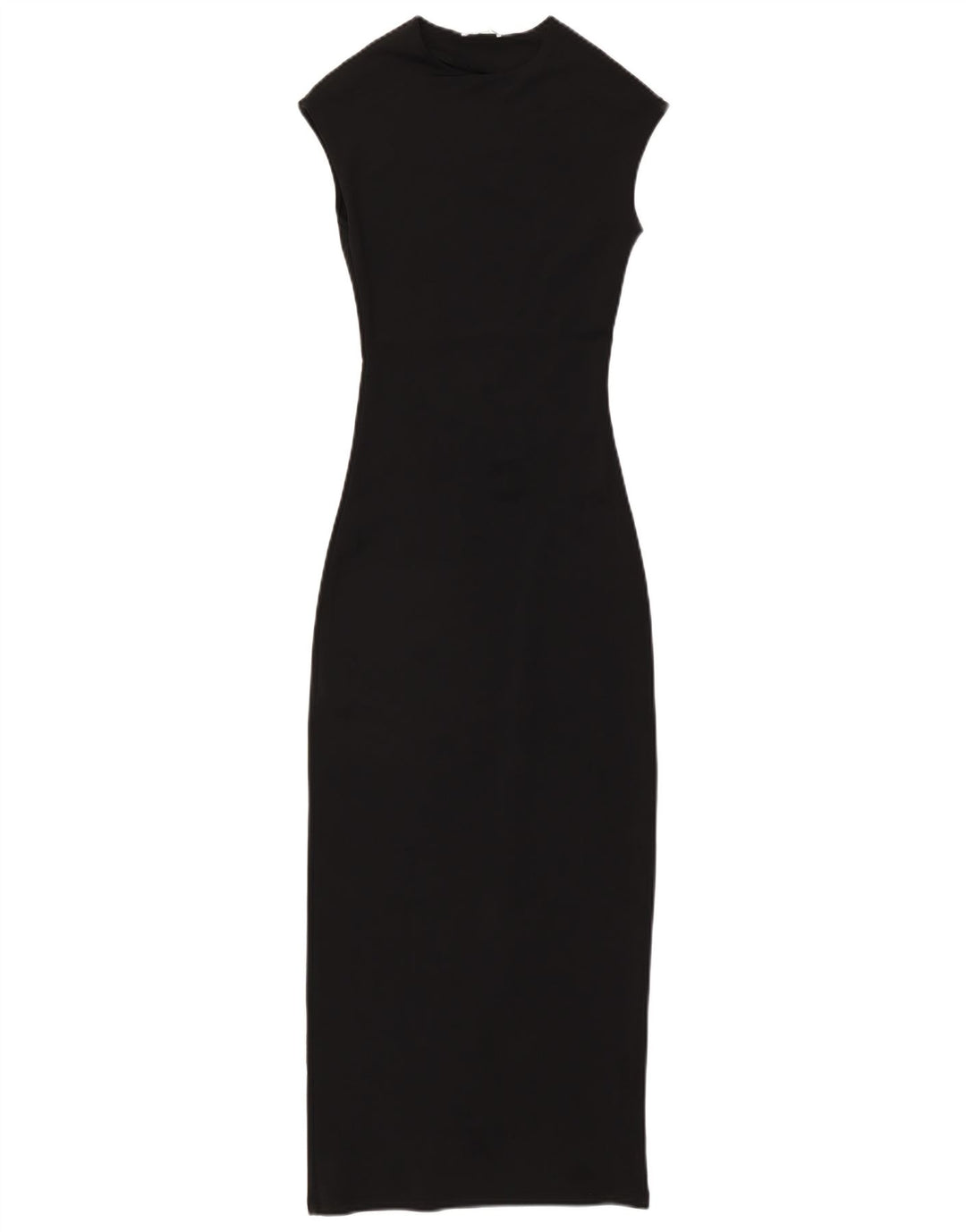 ZARA Mujer Maxi Vestido Sin Mangas UK 40 Small Poliamida Negro