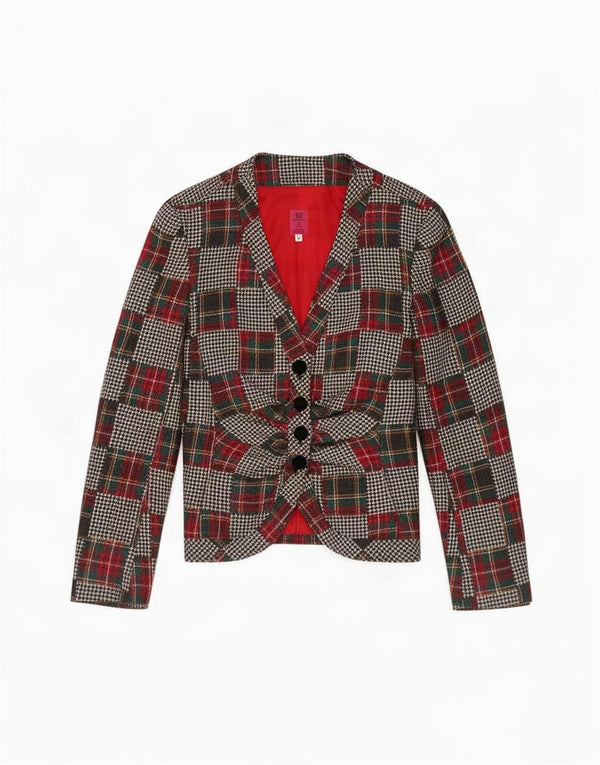 Ungaro Chaqueta Blazer De 4 Botones Para Mujer IT 42 Medium Multicolor Patchwork