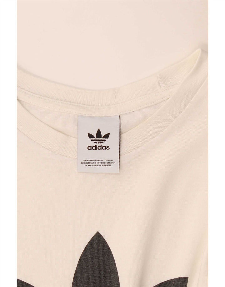 Adidas Hombre Camiseta Gráfica Top Mediano Blanco