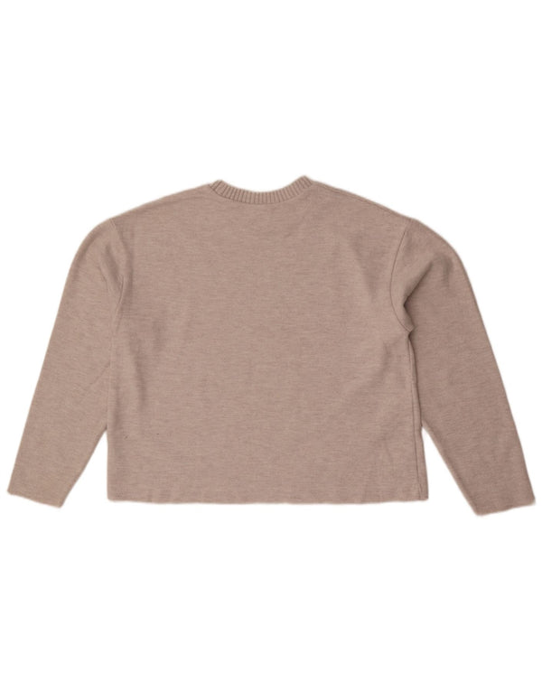 Zara Mujer Blusa Corta Top UK 44 Medio Beige